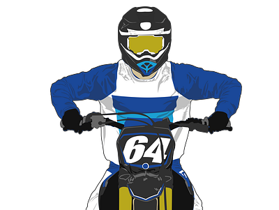 Start Racing Motocross 2d design flat graphic design illustration potrait vector