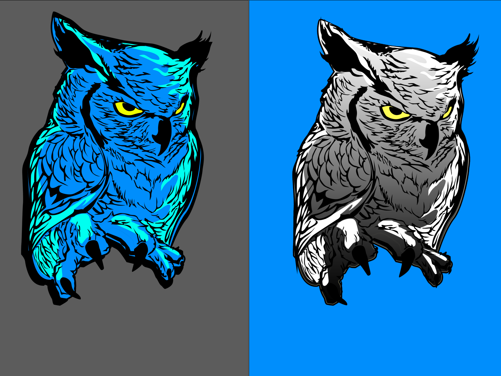 Blue & Grey Owls by Rizka Indarto on Dribbble