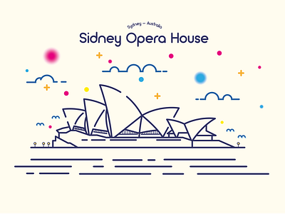 Sidney Opera House building building icon design icon illustration illustrator lineart stars vector