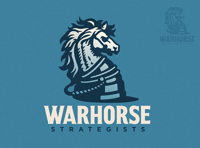 Warhorse Strategists Logo brand chess horse illustration logo strategic strategy warhorse