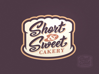 Short & Sweet Cakery Logo bakery baking brand branding cake cakery cakes food goods logo muffin pastry shop sweet sweets