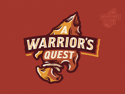 Warrior's Quest Logo american arrow brand branding head hunting illustration logo native race running trail warrior