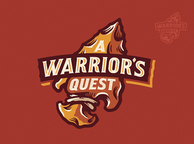 Warrior's Quest Logo american arrow brand branding head hunting illustration logo native race running trail warrior