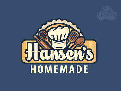 Hansen's Homemade Logo baked bakery baking brand branding cake confection cupcake food goods homemade illustration logo pastry shop sweet sweets