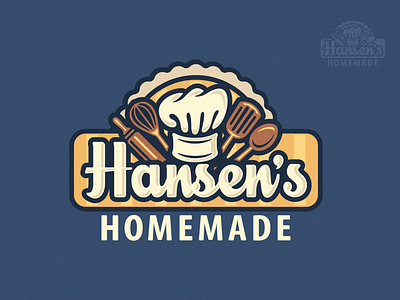 Hansen's Homemade Logo baked bakery baking brand branding cake confection cupcake food goods homemade illustration logo pastry shop sweet sweets