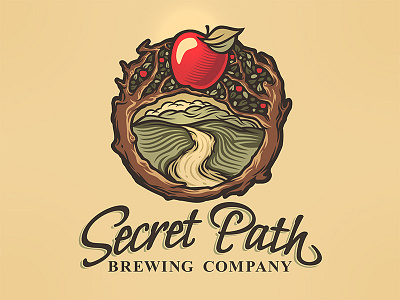 Secret Path Brewing Co. apple brewery brewing cider craft logo