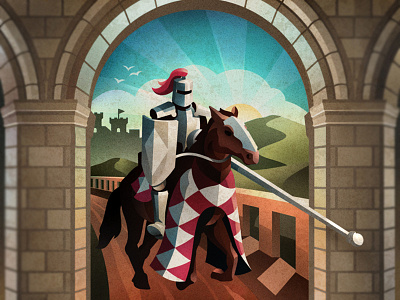 Knight Illustration Preview castle fantasy horse illustration kingdom knight medieval series