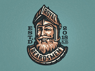 Royal Beardsmen Logo Concept beard care face hair king knight man medieval product royal shave smile