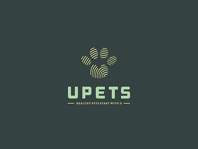 UPETS finger print health logo michigan paw pet pets u up