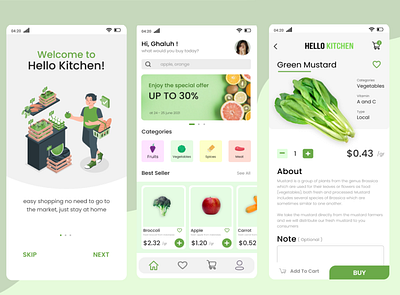 UI Design Kitchen ingredient Sales App app branding clean cleandesign colour design designmoile designwebsite fruit graphic design illustration illustrations kitchen kitchenapp sellingapp ui uidesign uimobile ux vegetable