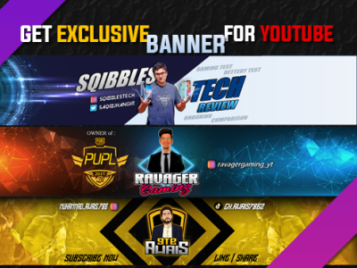 Get Exclusive Banner for your Channels design gaming graphic design illustration vector