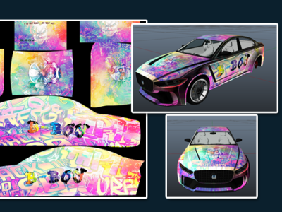 Custom clown graffiti Livery for Fivem server car 3d design gaming graphic design gta v illustration