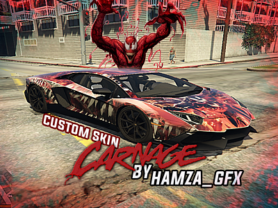 Carnage custom skin template for Lamborghini Aventador 3d design fivem gaming graphic design gta gta v illustration