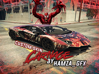 Carnage custom skin template for Lamborghini Aventador