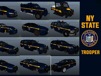 Recent work for fiveM client, NY state trooper skin designed 3d design fivem gaming graphic design gta logo