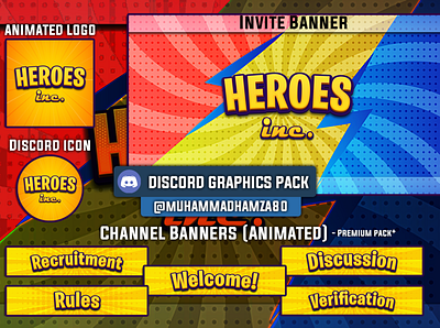 Custom Discord Graphics pack design discord gaming graphic design illustration logo