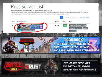 Custom designed Rust Banner for website