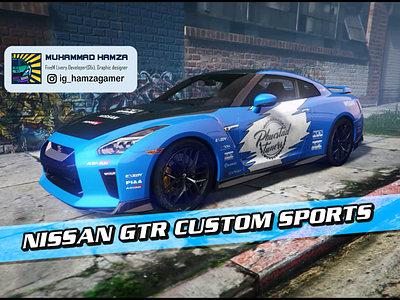 Nissan Gtr custom sports skin design fivem gaming graphic design gtaroleplay gtarp