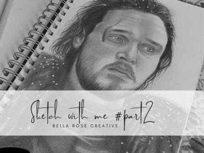 John Snow Sketch tutorial // Bella Rose Creative design graphic design illustration pencil art sketch sketching