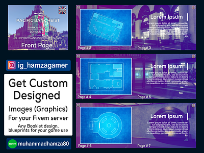 Designed custom Blueprint info graphics, Fivem