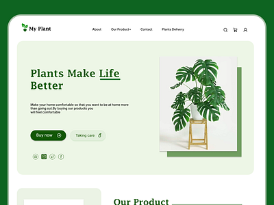 My Plant web design branding design download figma graphic design illustration ios logo modern motion graphics plant popular trend typography ui web design