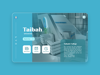 Redesign Taibah University Website | Daily UI Design Challenge college design education home page landing page redesign school ui design university web design website