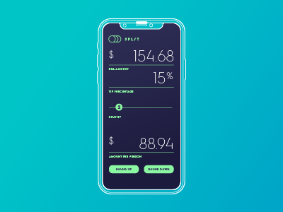 Daily UI Day 004 - Tip Calculator calculator mobile ui