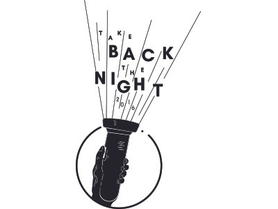 Take Back the Night branding design event flashlight illustration print take back the night