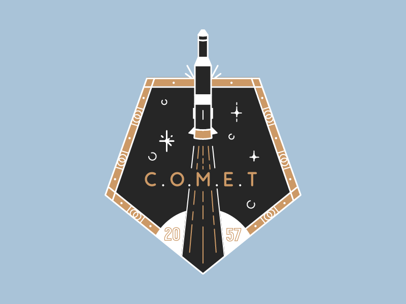 Daily Logo Challenge - 1/50 dailylogochallenge daily logo challenge comet badge icon daily rocket challenge space