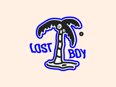 Lost Boy skull tree adobe illustration tropical warp sticker type label icon