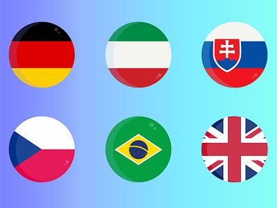 Circular Country Flags icon illustration