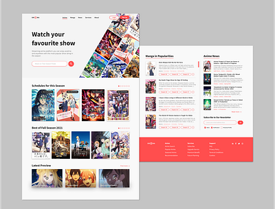 Anime Streaming Platform Web Design anime anime design anime web design design graphic design movie netflix stream platform design streaming streaming platform ui ux web web design