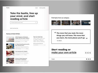 Triostra - Article Web Design article branding categories clean design guide guiding lines layout logo medium news quote simple tags ui ux web web design white writing