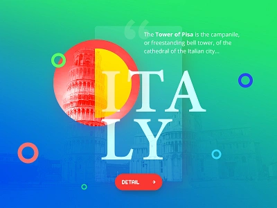 Country Landing #02 colored design flat ios italy landing pisa tower ui ux website