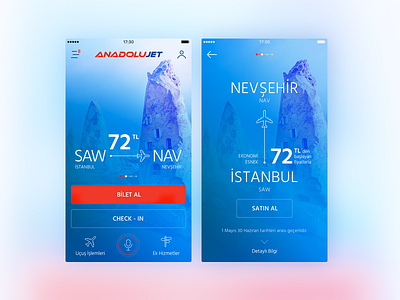 Anadolujet Flight App Main / Promotion Screen