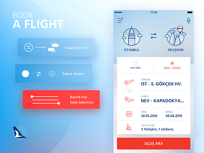 Anadolujet Flight App / Book a Flight airlines anadolujet android app bookaflight concept flight ios mobile turkishairlines ui ux