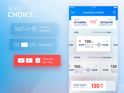 Anadolujet Flight App / Ticket Choice airlines anadolujet android app concept flight ios mobile ticket turkishairlines ui ux