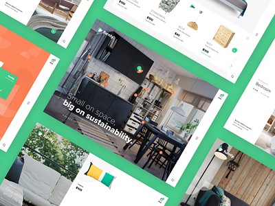 Furnly - Homepage clean colored commerce design flat furniture landing store ui ux website