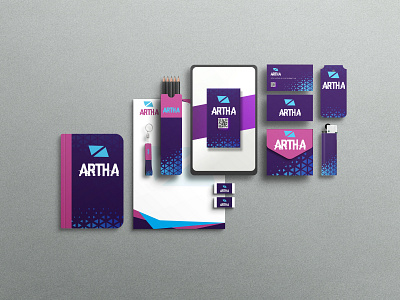 Artha branding design logo mockup