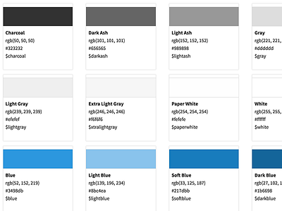 Colors HTML Styleguide