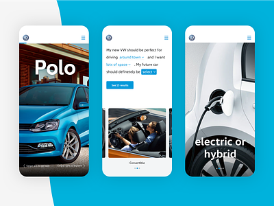 Volkswagen Next Generation Concept app automotive blue car conversational flat fullscreen iphone x minimal volkswagen
