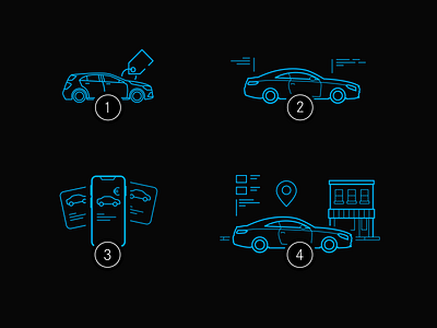 Car App Illustrations automotive buy car icon iconset line mercedes minimal modern smartphone technical thin trade