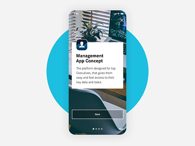 Management App Onboarding animated app cards carousel flat friendly ios iphone onboarding slider