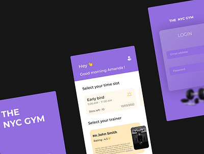 GYM APP app branding gym logo nyc schedule signin ui user userinterface ux