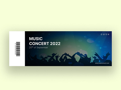 an event ticket for a music concert branding design designing event logo ticket ui