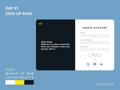 SIGN UP PAGE #DAY01 50daysdesign app dailyui design illustration logo signin vector