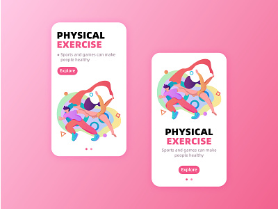 Physical exercise app design graphic design illustration typography ui 插画