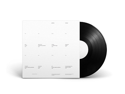 Vinyl concept akkurat black concept grid minimal modernist typography vinyl white