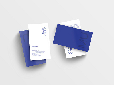 McIndoe Urban — business cards blue business cards clear ink metric mono overprint print