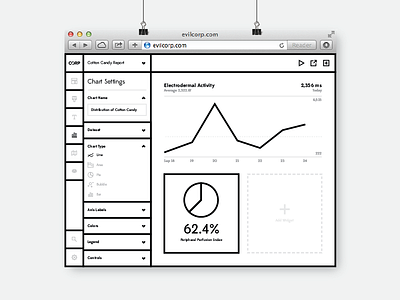 report builder app data graph interface ui ux visualization